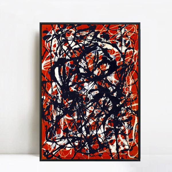 INVIN ART Framed Canvas Giclee Print Art Free Form by Jackson Pollock  Abstract Wall Art