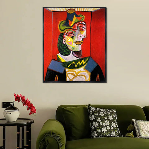 INVIN ART Framed Canvas Giclee Print Art 1938 Portrait de Dora Maar by Pablo Picasso Wall Art Living Room Home Office Decorations