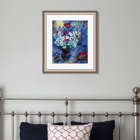 INVIN ART Framed Canvas Art Giclee Print Les Anémones by Marc Chagall Wall Art Room Living Office Home Decorations