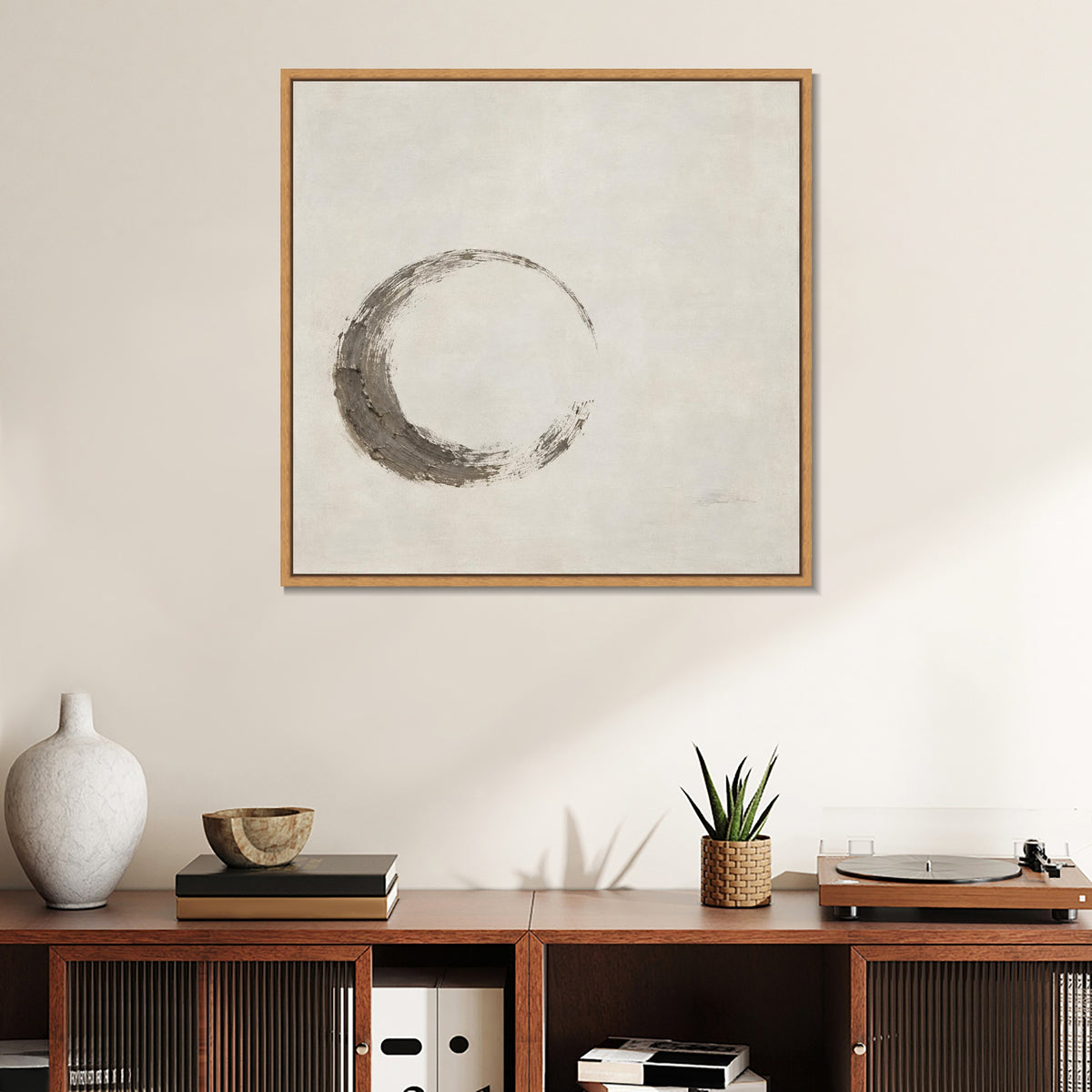 INVIN ART Framed Canvas 100% Handpainted Oil Painting Unfinished Circle Wall Art