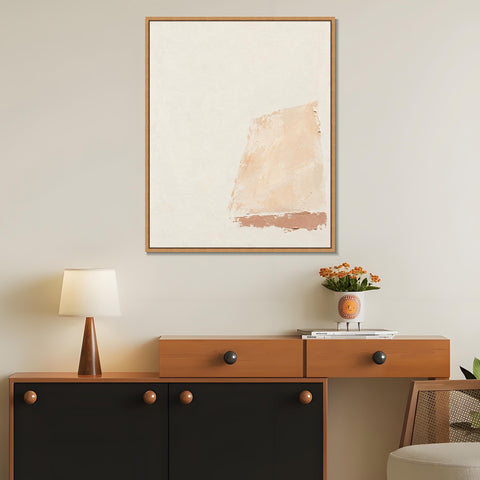 INVIN ART Framed Canvas 100% Handpainted Oil Painting Afternoon on Limewashed Walls Wall Art
