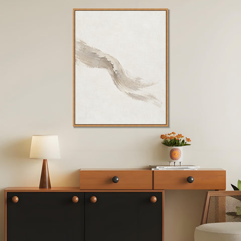 INVIN ART Framed Canvas 100% Handpainted Oil Painting Wind Across Linen Wall Art