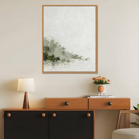INVIN ART Framed Canvas 100% Handpainted Oil Painting Slow-Growing Moss Wall Art