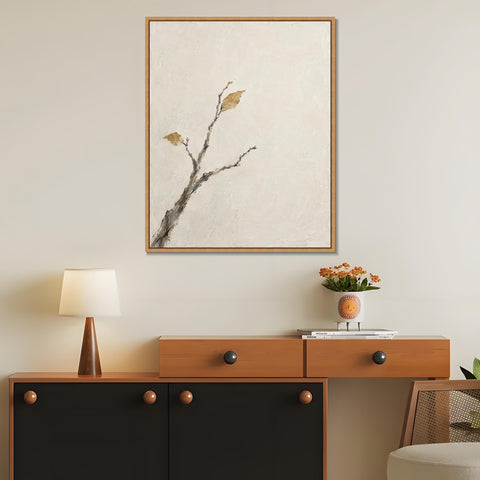 INVIN ART Framed Canvas 100% Handpainted Oil Painting Branch in Open Space Wall Art