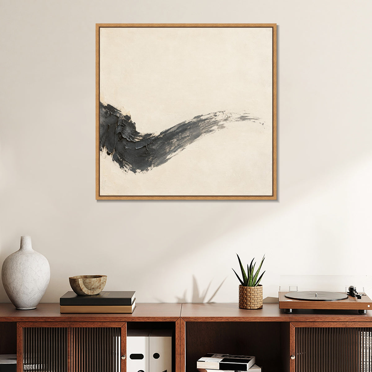 INVIN ART Framed Canvas 100% Handpainted Oil Painting A Breath of Ink Wall Art