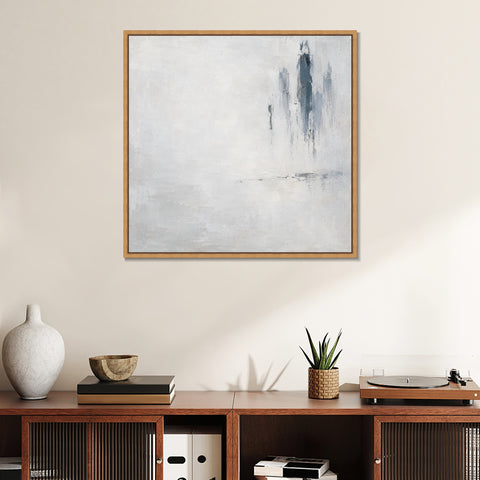 INVIN ART Framed Canvas 100% Handpainted Oil Painting Distant Rain Wall Art