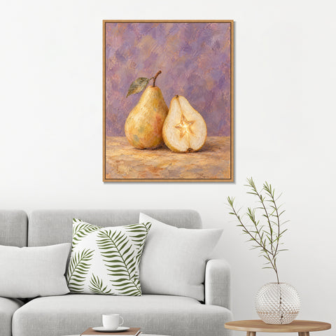 INVIN ART Framed Canvas 100% Handpainted Oil Painting Starlight Within the Pear Wall Art