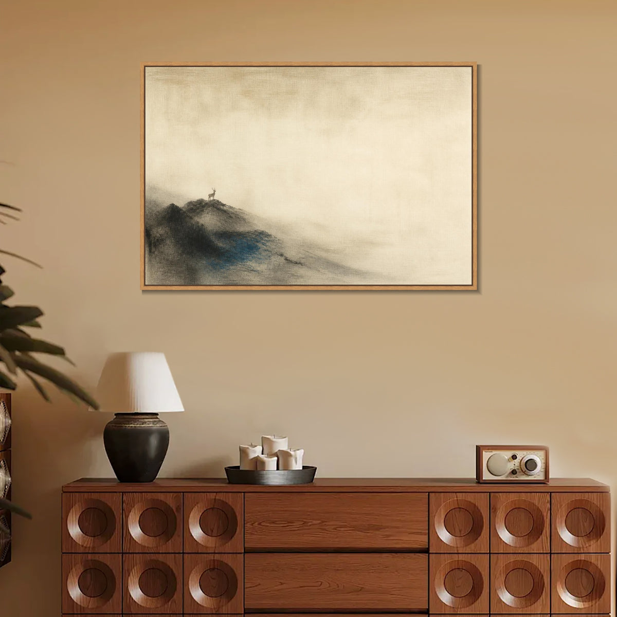 INVIN ART Framed Canvas 100% Handpainted Oil Painting Breath of Ten Thousand Mountains Wall Art
