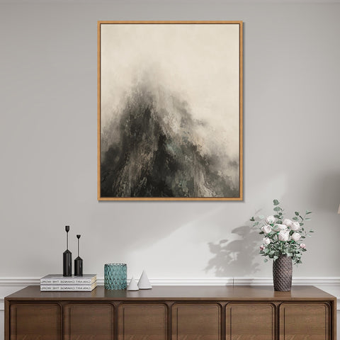 INVIN ART Framed Canvas 100% Handpainted Oil Painting Mountain Without a Summit Wall Art
