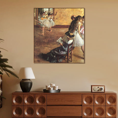 INVIN ART Framed Canvas Giclee Print Art Ballet Class by Edgar Degas Wall Art Living Room Home Office Decorations