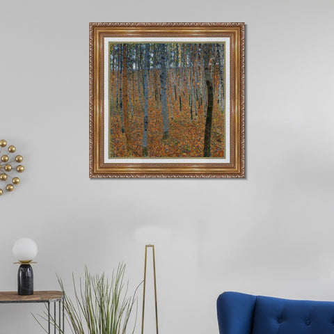 INVIN ART Framed Canvas Giclee Print Art Beech Grove by Gustav Klimt Wall Art Living Room Home Office Decorations