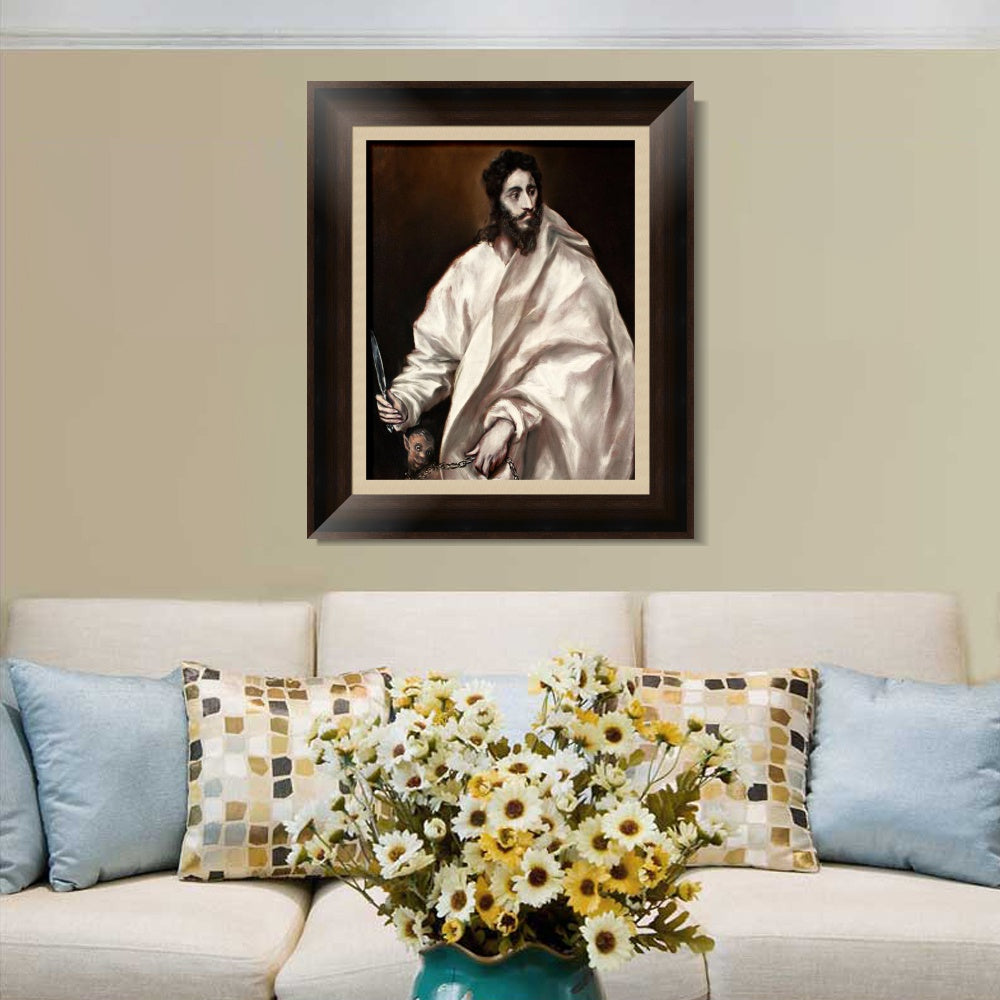 INVIN ART Framed Canvas Art Giclee Print Saint Bartholomew by El Greco Wall Art