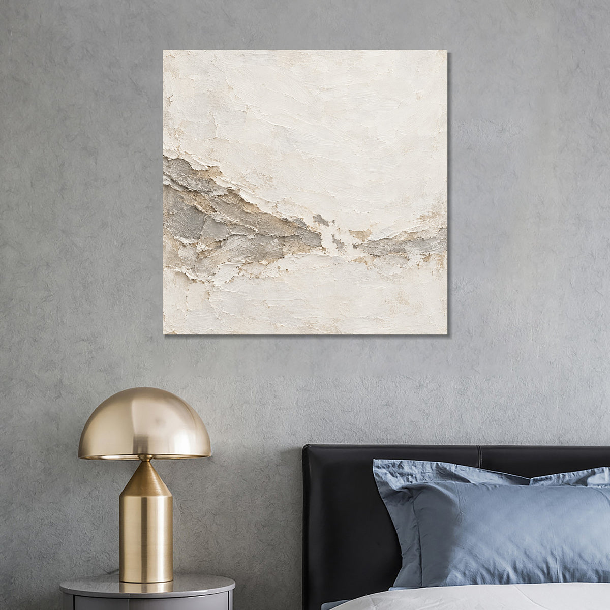 INVIN ART Framed Canvas 100% Handpainted Oil Painting Chalk Tidemark Wall Art