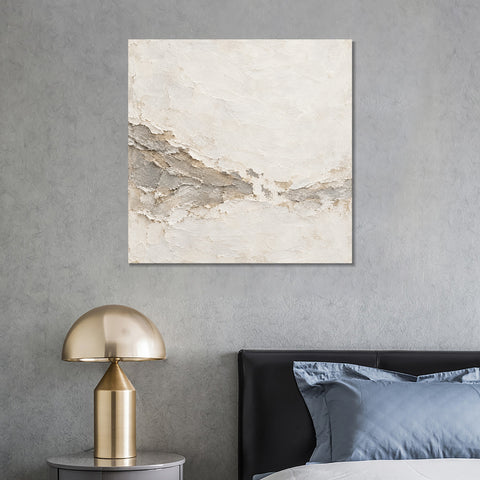 INVIN ART Framed Canvas 100% Handpainted Oil Painting Chalk Tidemark Wall Art