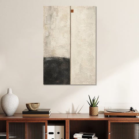 INVIN ART Framed Canvas 100% Handpainted Oil Painting Fine Line and Dark Corner Wall Art