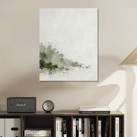 INVIN ART Framed Canvas 100% Handpainted Oil Painting Slow-Growing Moss Wall Art