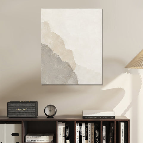 INVIN ART Framed Canvas 100% Handpainted Oil Painting Seams of Old Paper Wall Art