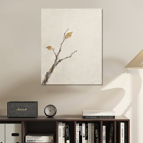INVIN ART Framed Canvas 100% Handpainted Oil Painting Branch in Open Space Wall Art