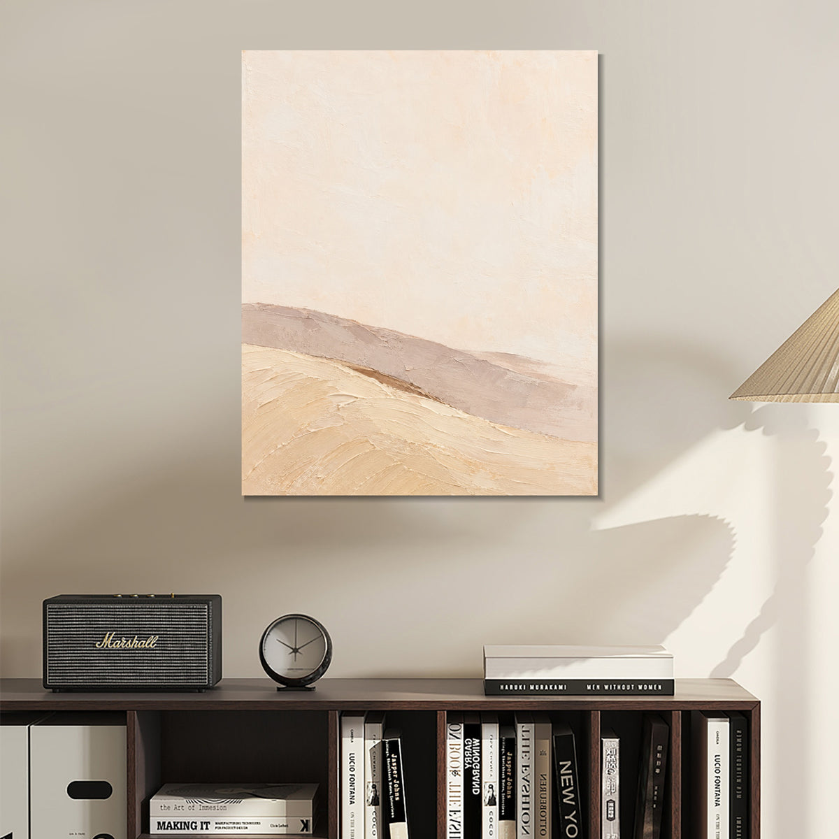 INVIN ART Framed Canvas 100% Handpainted Oil Painting Turning Dunes Wall Art