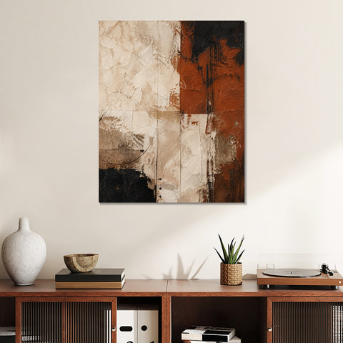 INVIN ART Framed Canvas 100% Handpainted Oil Painting Rust on a Weathered Wall Wall Art