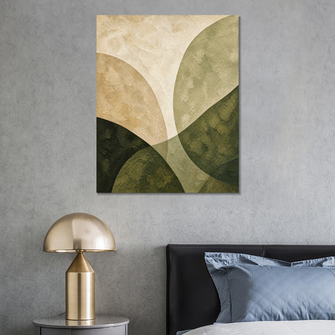 INVIN ART Framed Canvas 100% Handpainted Oil Painting Leaf-Shaped Color Fields Wall Art