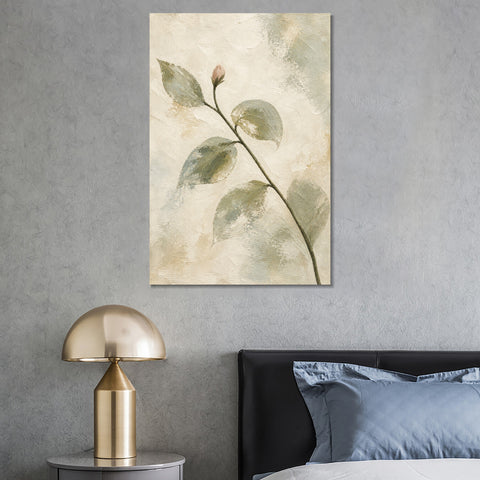 INVIN ART Framed Canvas 100% Handpainted Oil Painting First Bud on the Branch Wall Art
