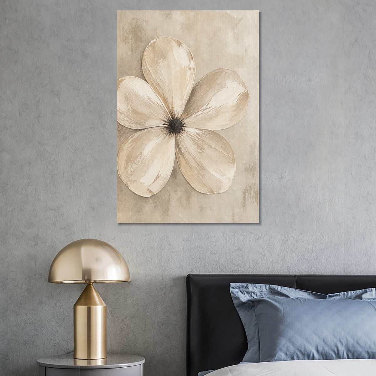 INVIN ART Framed Canvas 100% Handpainted Oil Painting Five Pale Petals Wall Art