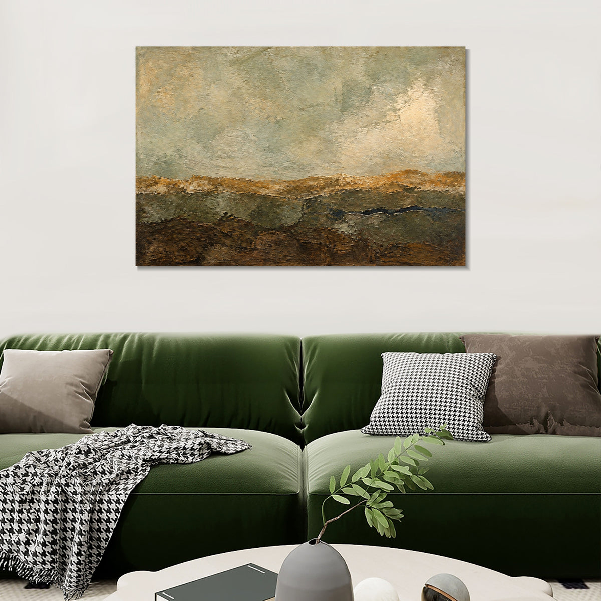 INVIN ART Framed Canvas 100% Handpainted Oil Painting Light on Distant Land Wall Art