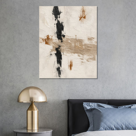 INVIN ART Framed Canvas 100% Handpainted Oil Painting Crossed Brush Marks Wall Art