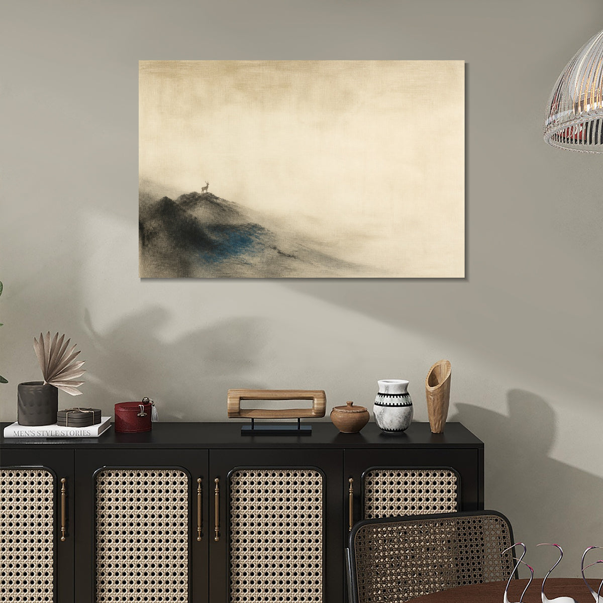 INVIN ART Framed Canvas 100% Handpainted Oil Painting Breath of Ten Thousand Mountains Wall Art