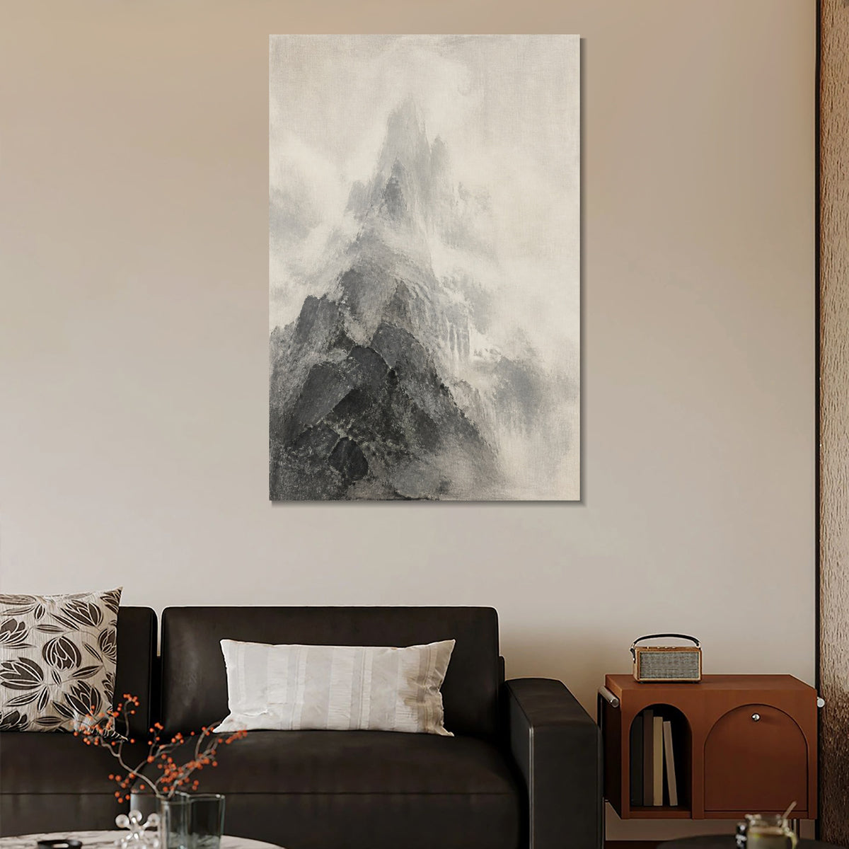 INVIN ART Framed Canvas 100% Handpainted Oil Painting The Unseen Summit Wall Art