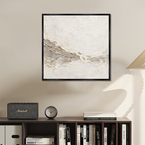 INVIN ART Framed Canvas 100% Handpainted Oil Painting Chalk Tidemark Wall Art