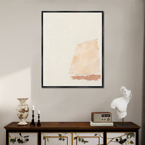 INVIN ART Framed Canvas 100% Handpainted Oil Painting Afternoon on Limewashed Walls Wall Art