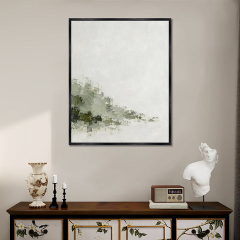 INVIN ART Framed Canvas 100% Handpainted Oil Painting Slow-Growing Moss Wall Art