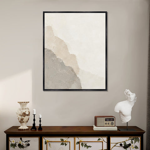 INVIN ART Framed Canvas 100% Handpainted Oil Painting Seams of Old Paper Wall Art