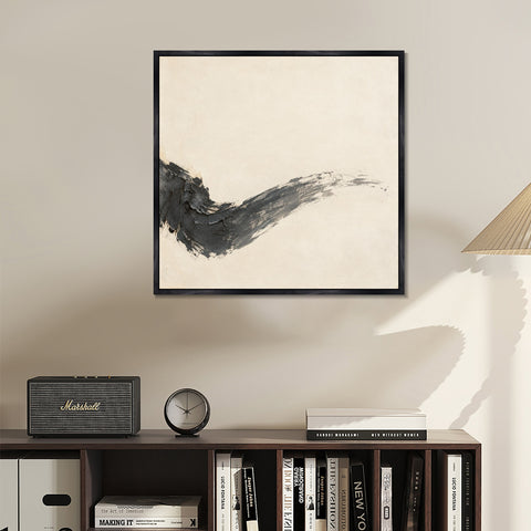 INVIN ART Framed Canvas 100% Handpainted Oil Painting A Breath of Ink Wall Art