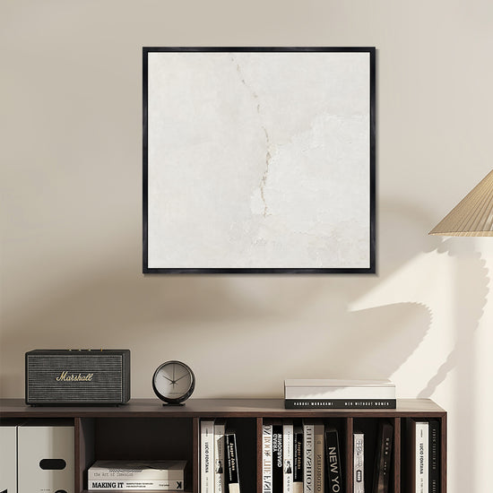 INVIN ART Framed Canvas 100% Handpainted Oil Painting Mended White Wall Art