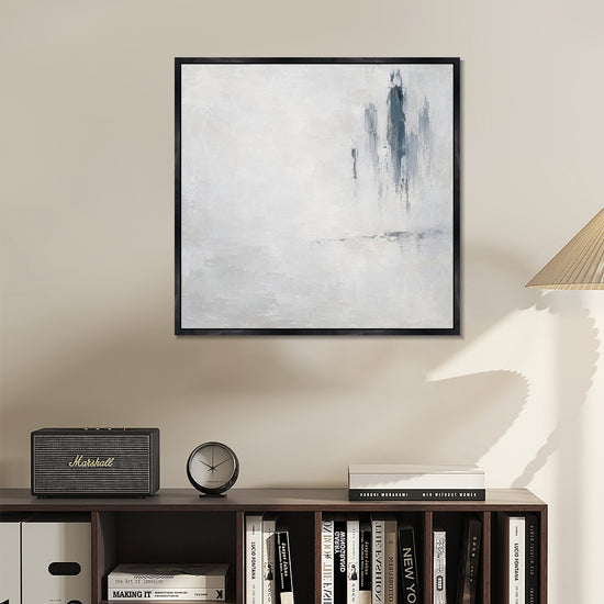 INVIN ART Framed Canvas 100% Handpainted Oil Painting Distant Rain Wall Art