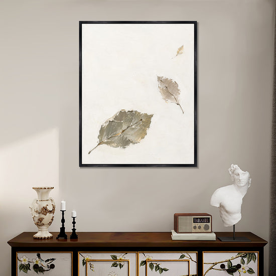 INVIN ART Framed Canvas 100% Handpainted Oil Painting Leaves Held by the Wind Wall Art