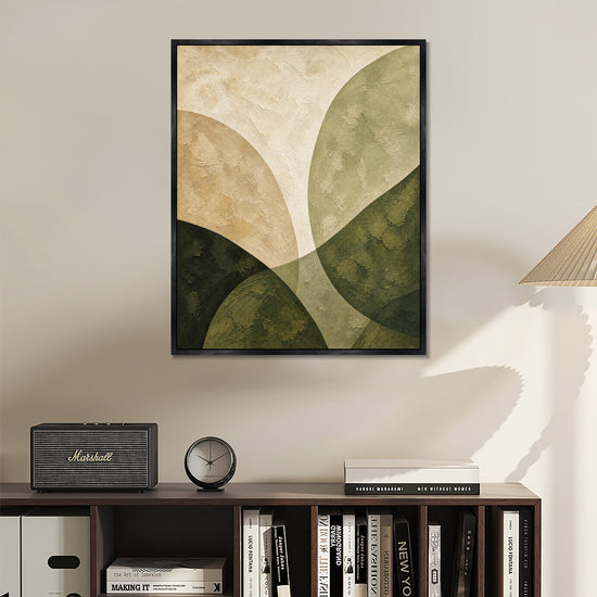 INVIN ART Framed Canvas 100% Handpainted Oil Painting Leaf-Shaped Color Fields Wall Art