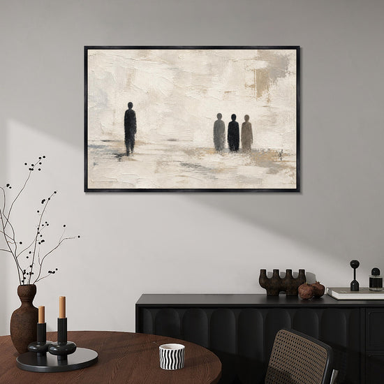 INVIN ART Framed Canvas 100% Handpainted Oil Painting Near and Far Wall Art