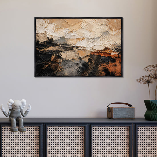 INVIN ART Framed Canvas 100% Handpainted Oil Painting Rising Rock Layers Wall Art