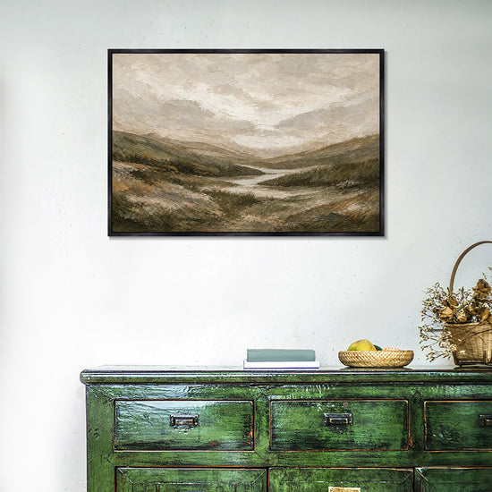 INVIN ART Framed Canvas 100% Handpainted Oil Painting Stream Through the Valley Wall Art