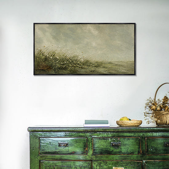INVIN ART Framed Canvas 100% Handpainted Oil Painting Wind Across Wild Grasses Wall Art