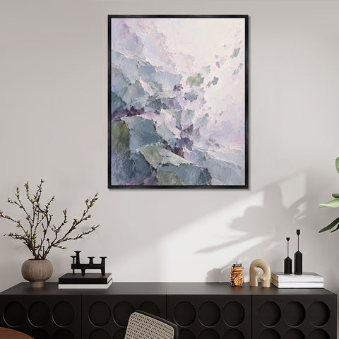 INVIN ART Framed Canvas 100% Handpainted Oil Painting Pastel Fragments in Motion Wall Art