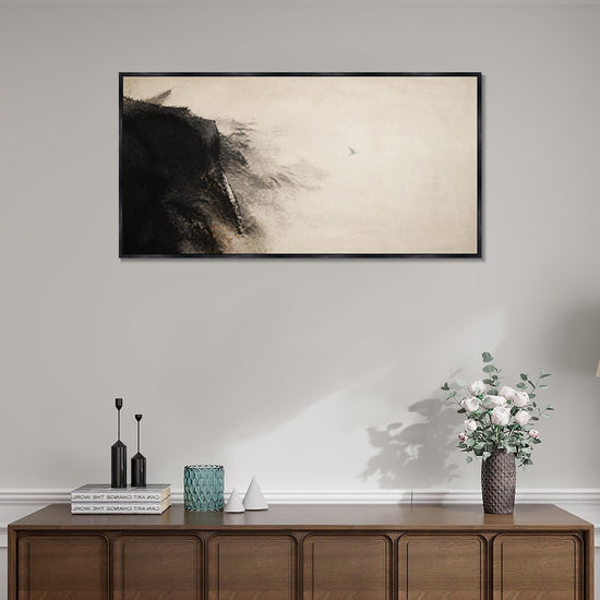 INVIN ART Framed Canvas 100% Handpainted Oil Painting Wind from the Left Bank Wall Art