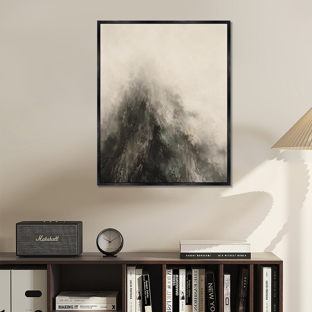 INVIN ART Framed Canvas 100% Handpainted Oil Painting Mountain Without a Summit Wall Art