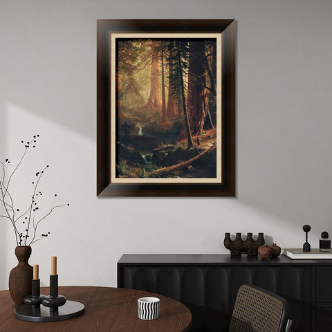 INVIN ART Framed Canvas Art Giclee Print Giant Redwood Trees of California 1874 by Albert Bierstadt Wall Art Living Room Home Office Decorations
