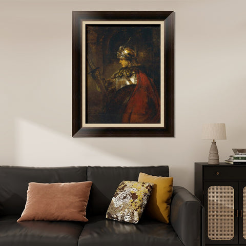 INVIN ART Framed Canvas Art Giclee Print A Man in Armour by Rembrandt Harmenszoon van Rijn Wall Art Living Room Home Office Decorations