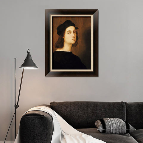 INVIN ART Framed Canvas Art Giclee Print Portrait of Raffaello Sanzio by Raphael/Raffaello Sanzio Wall Art Living Room Home Office Decorations